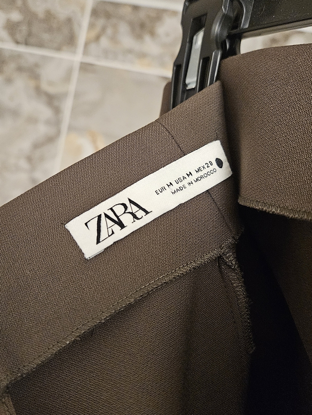 ZARA Women's Taupe Brown Rutched Assymetrical Midi Pencil Skirt - Picture 3 of 4